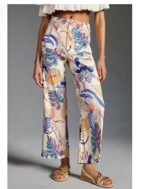 Anthropologie Maeve The Colette Cropped Wide-Leg Pants Sarah Gordon 
Artist S 29